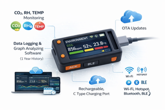 Mini Handheld CO₂, RH & Temperature Meter